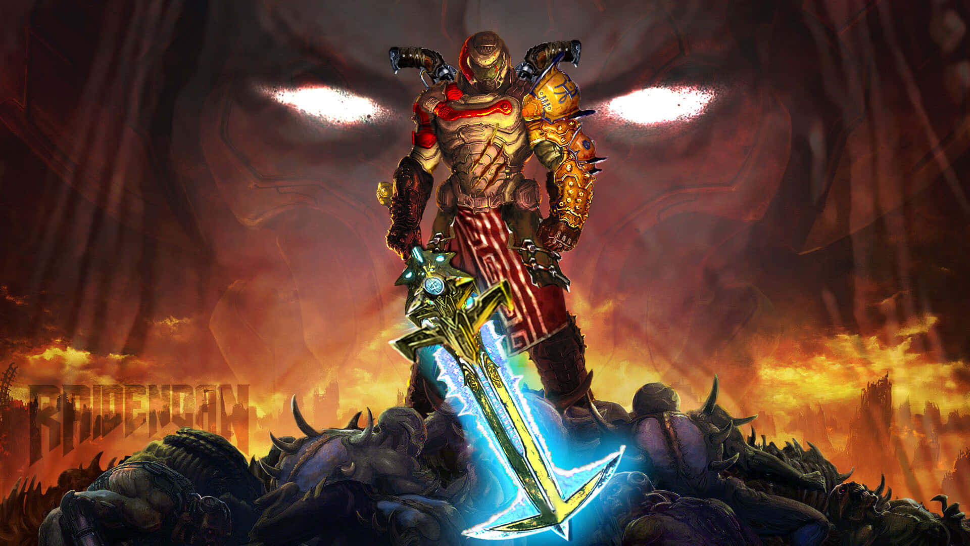 Héroedel Doom Slayer. Fondo de pantalla