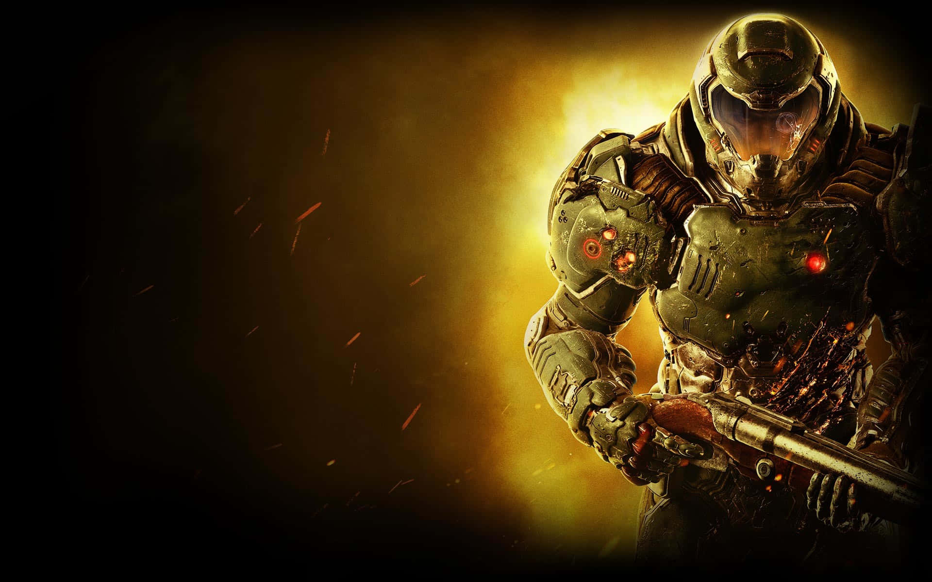 Intense action with Doom Slayer Wallpaper