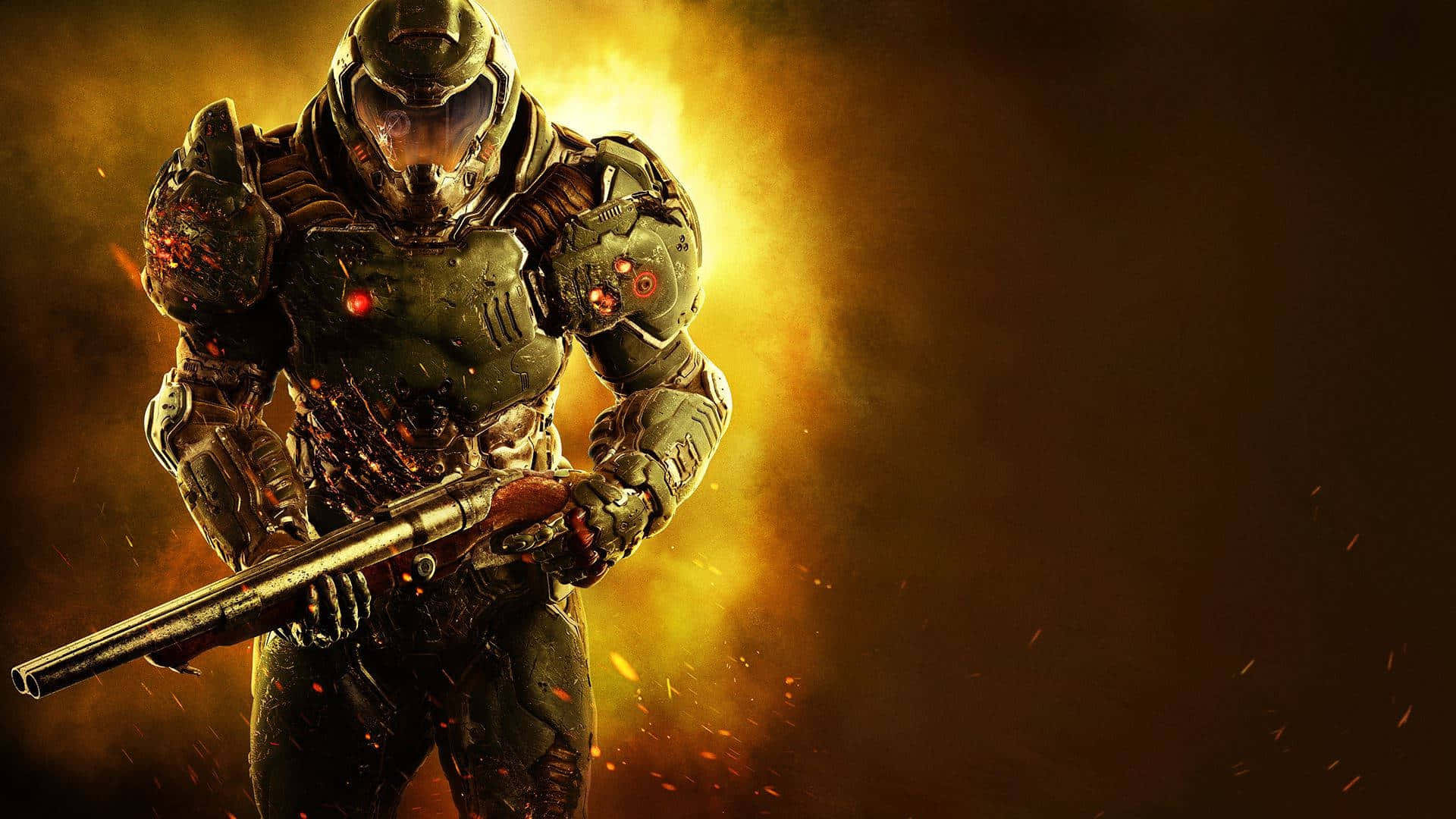 Doom Slayer In Armored Suit Wallpaper