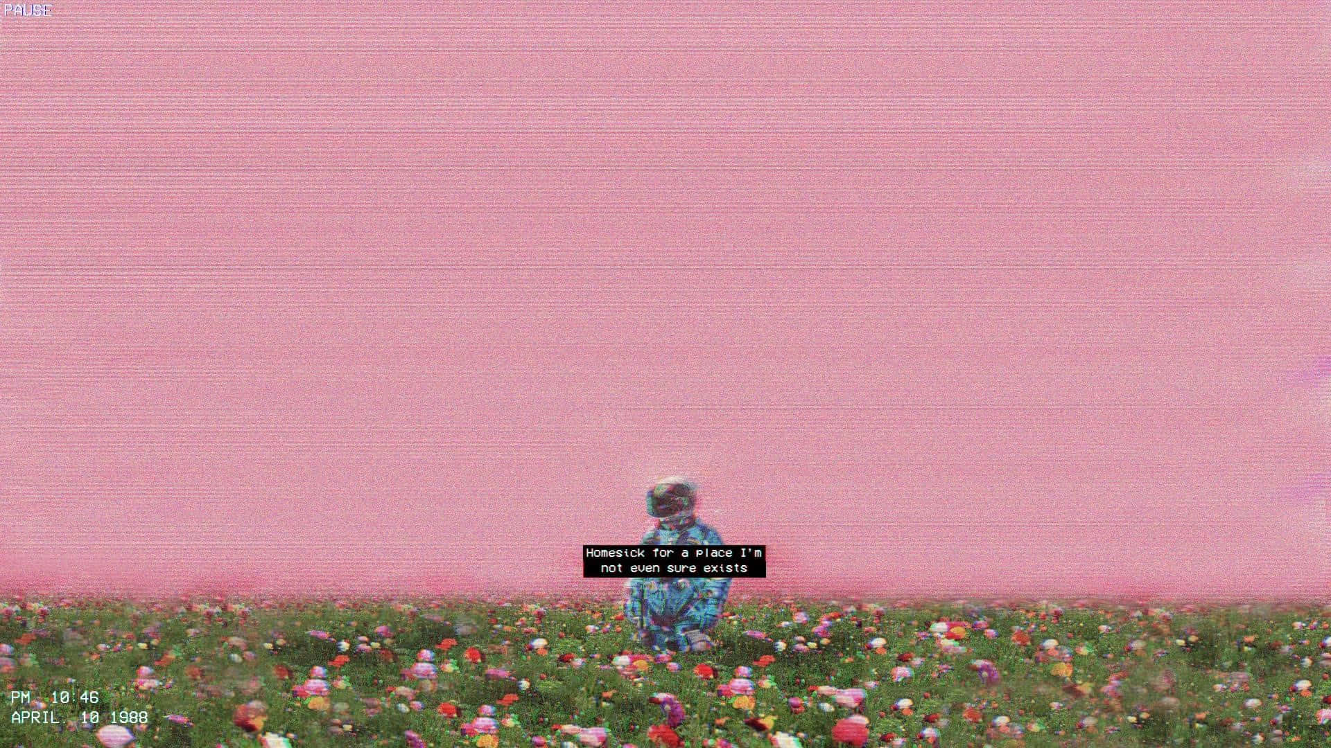A Girl Standing In A Field Of Flowers Wallpaper