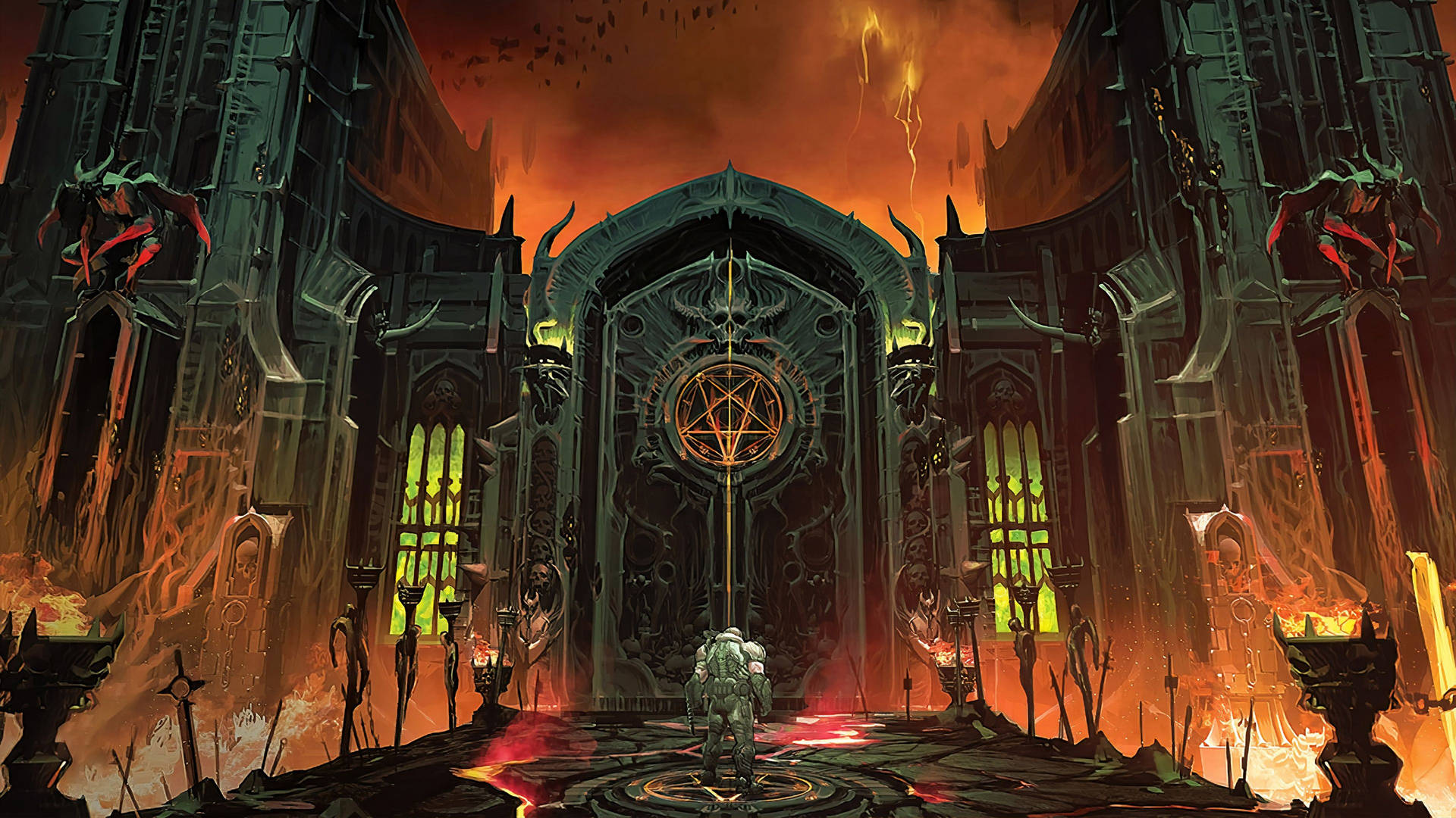 Doomguy Hell Gate Sfondo