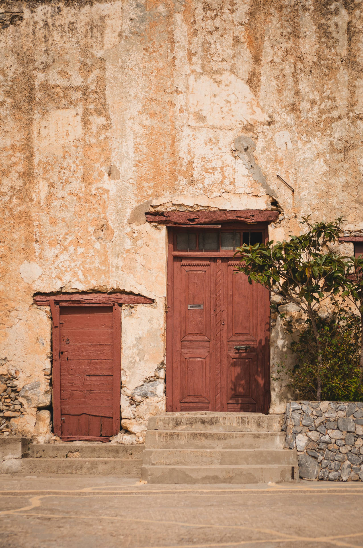 Doors Of Preveli Monastery Courtyard Wallpaper