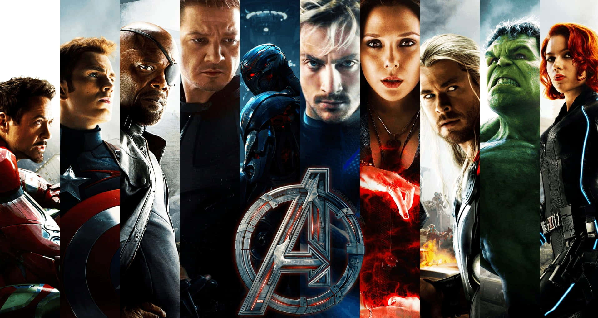 Alucinantecollage De Los Personajes De Avengers: Age Of Ultron Fondo de pantalla