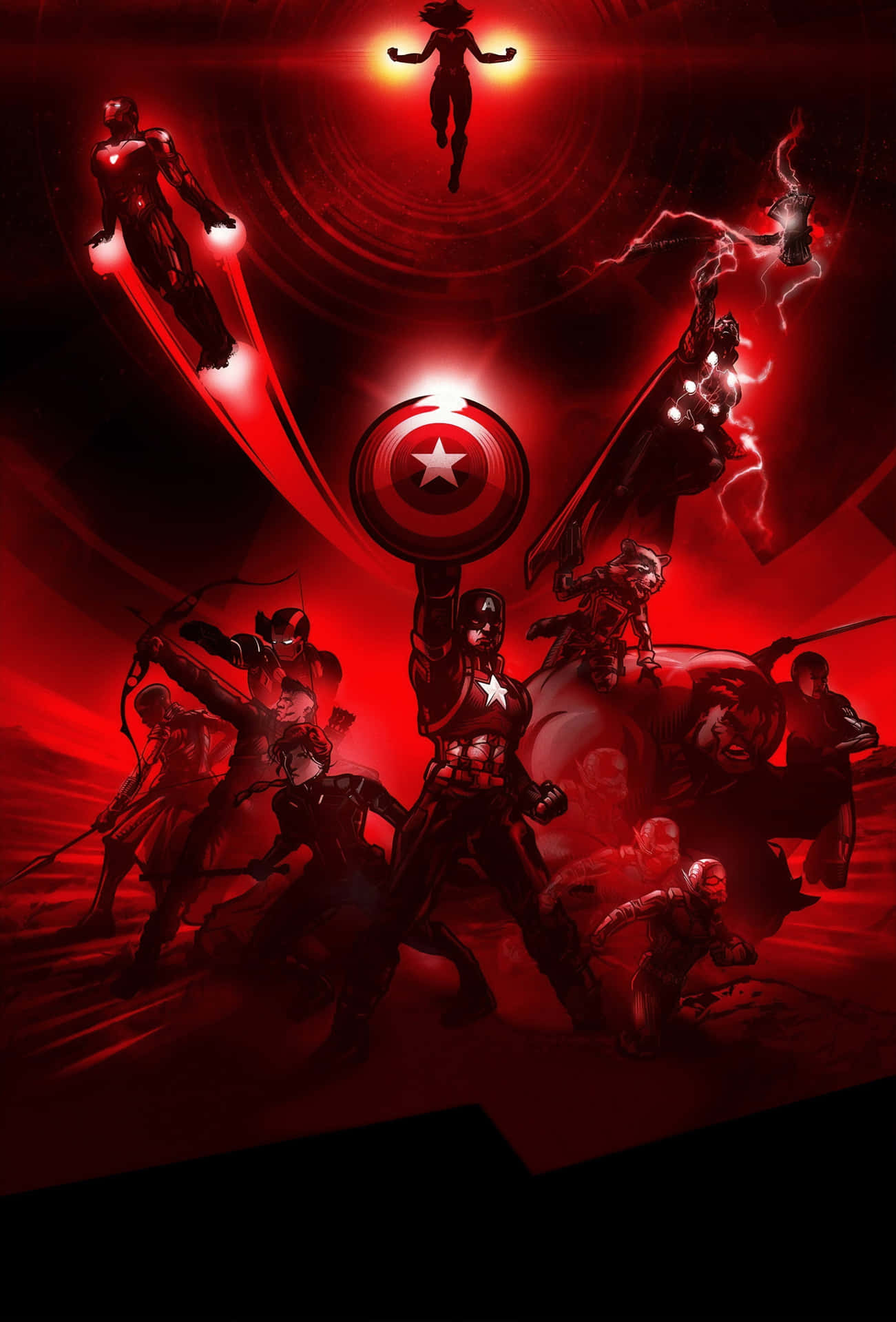 Rød dope Avengers Marvel Animeret tapet. Wallpaper