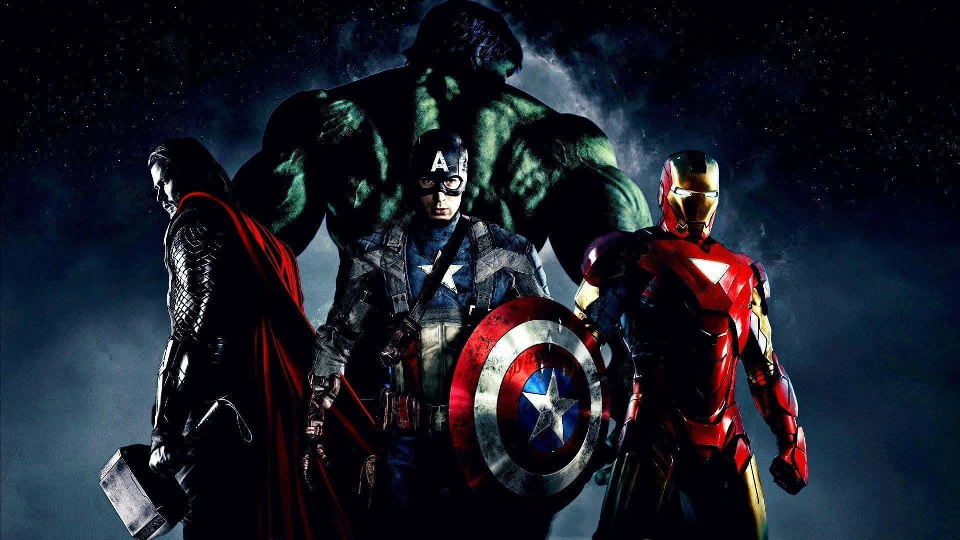 Dope Avengers Thor, Iron Man, Hulk And Captain America Wallpaper
