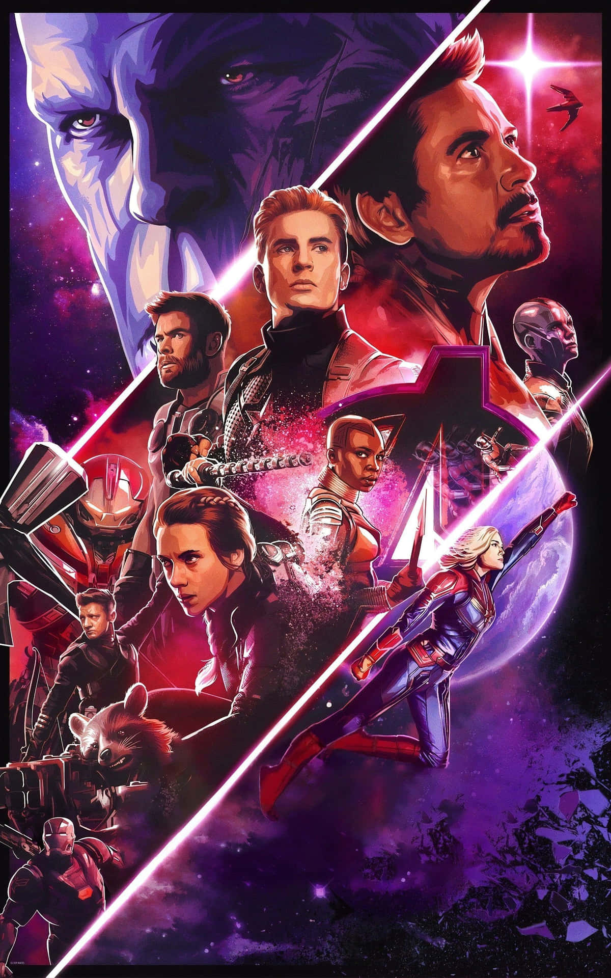 Dope Avengers And Thanos Vector Art Wallpaper