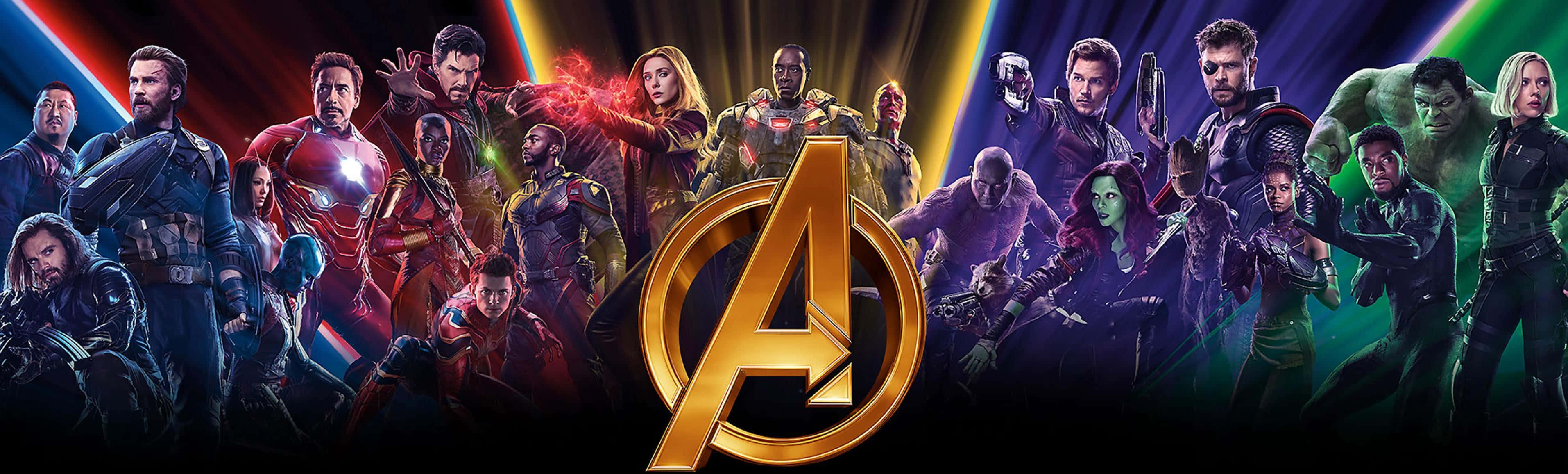 Dope Avengers Characters Panoramic Poster Wallpaper