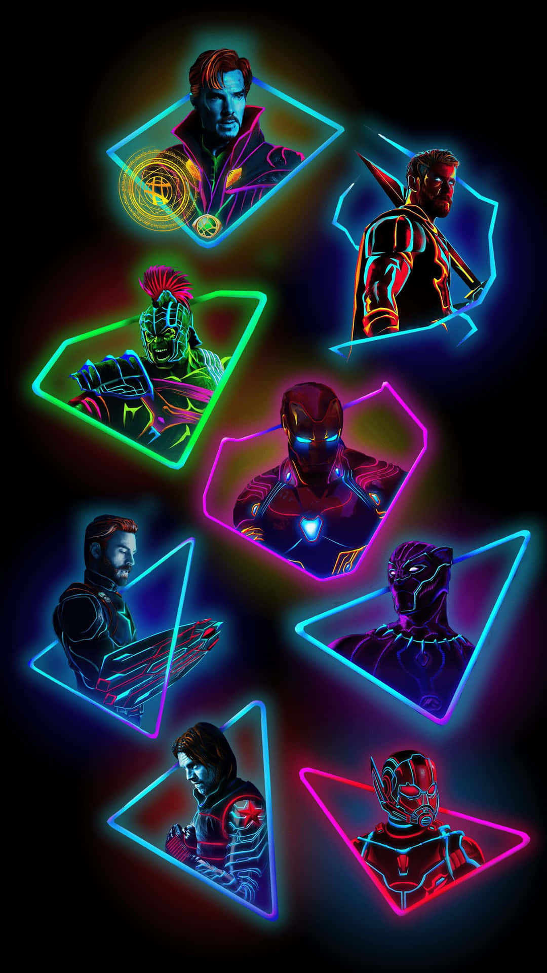 Dope Avengers Neon Light Art Wallpaper