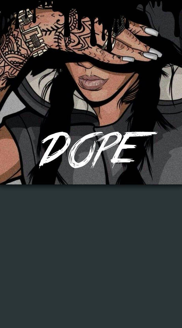 Dope Cartoon Girl Background