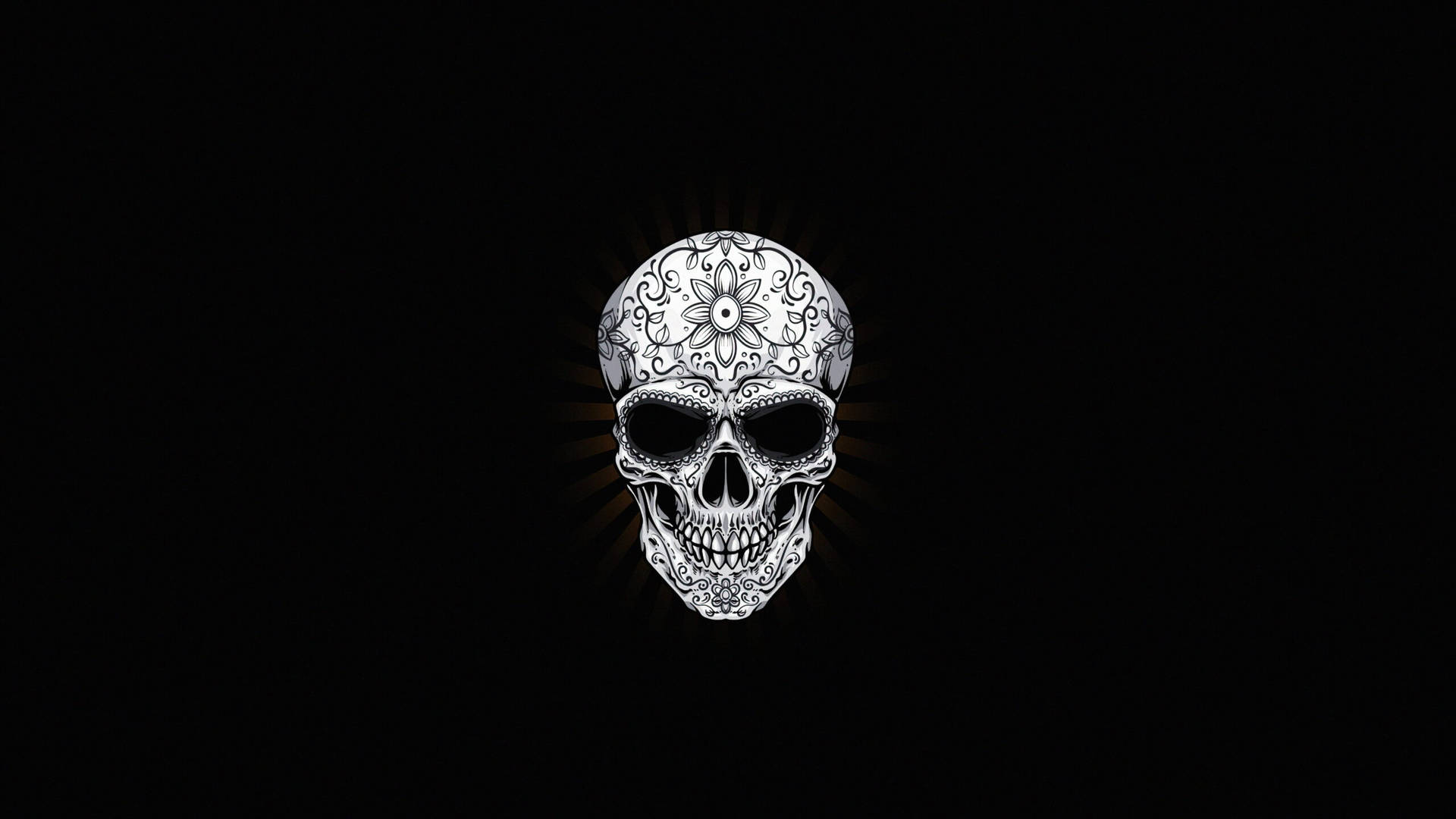 A Skull On A Black Background Wallpaper