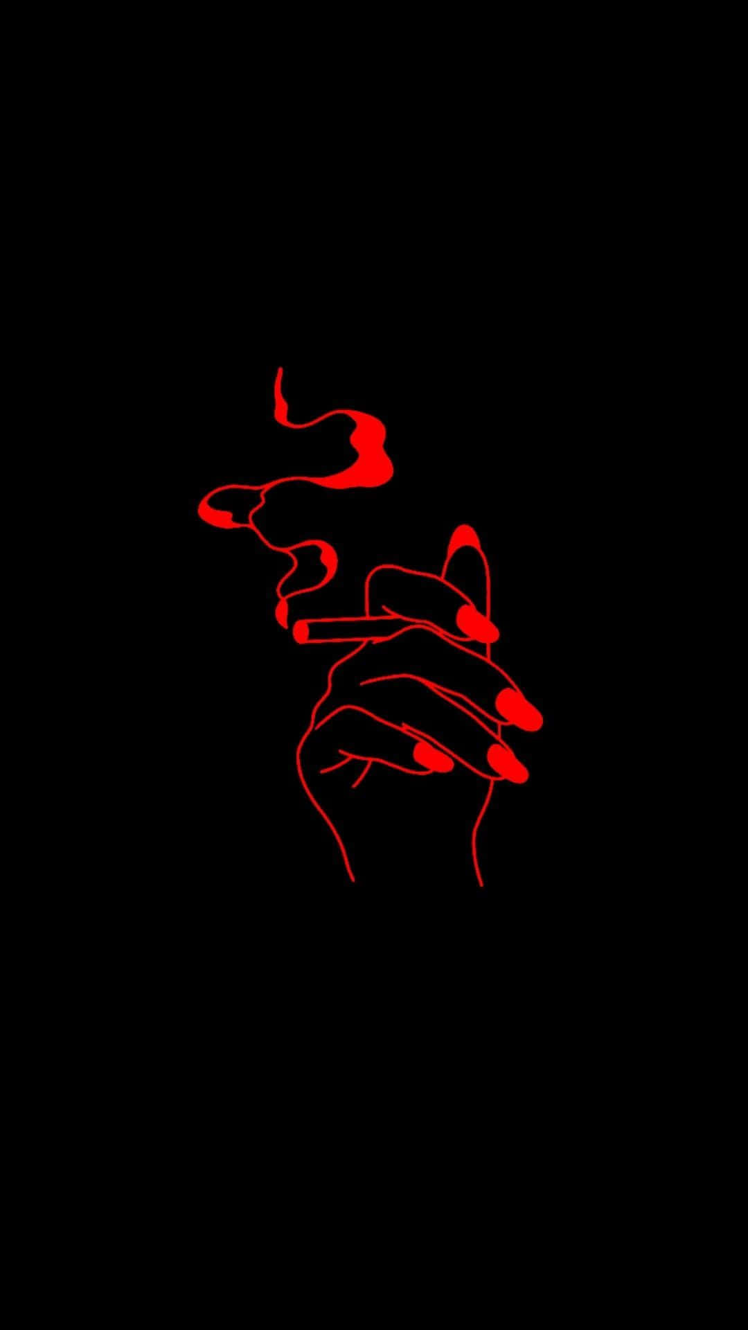 A Red Hand With A Black Background Wallpaper