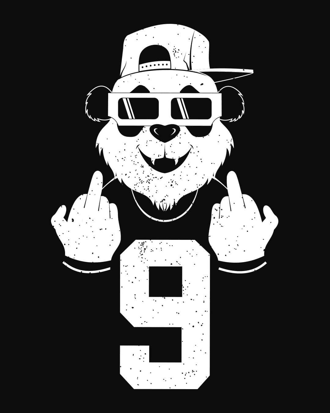Dope Gangster Panda With Number 9 Wallpaper