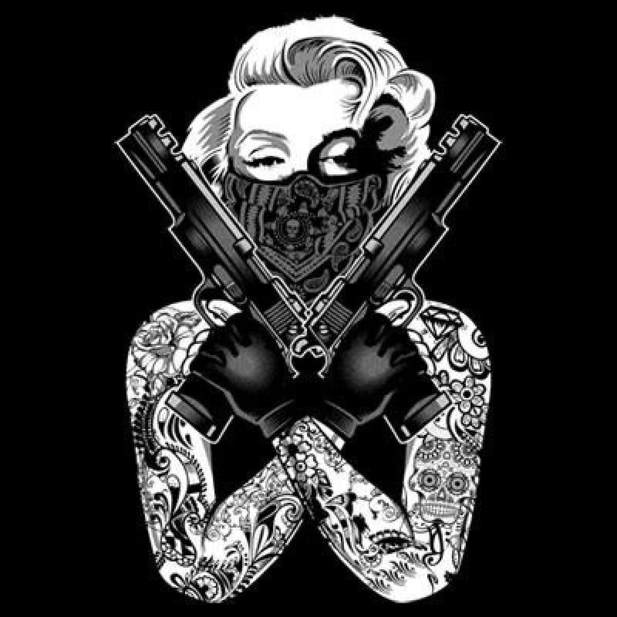 Marilyn Monroe As Dope Gangster Wallpaper