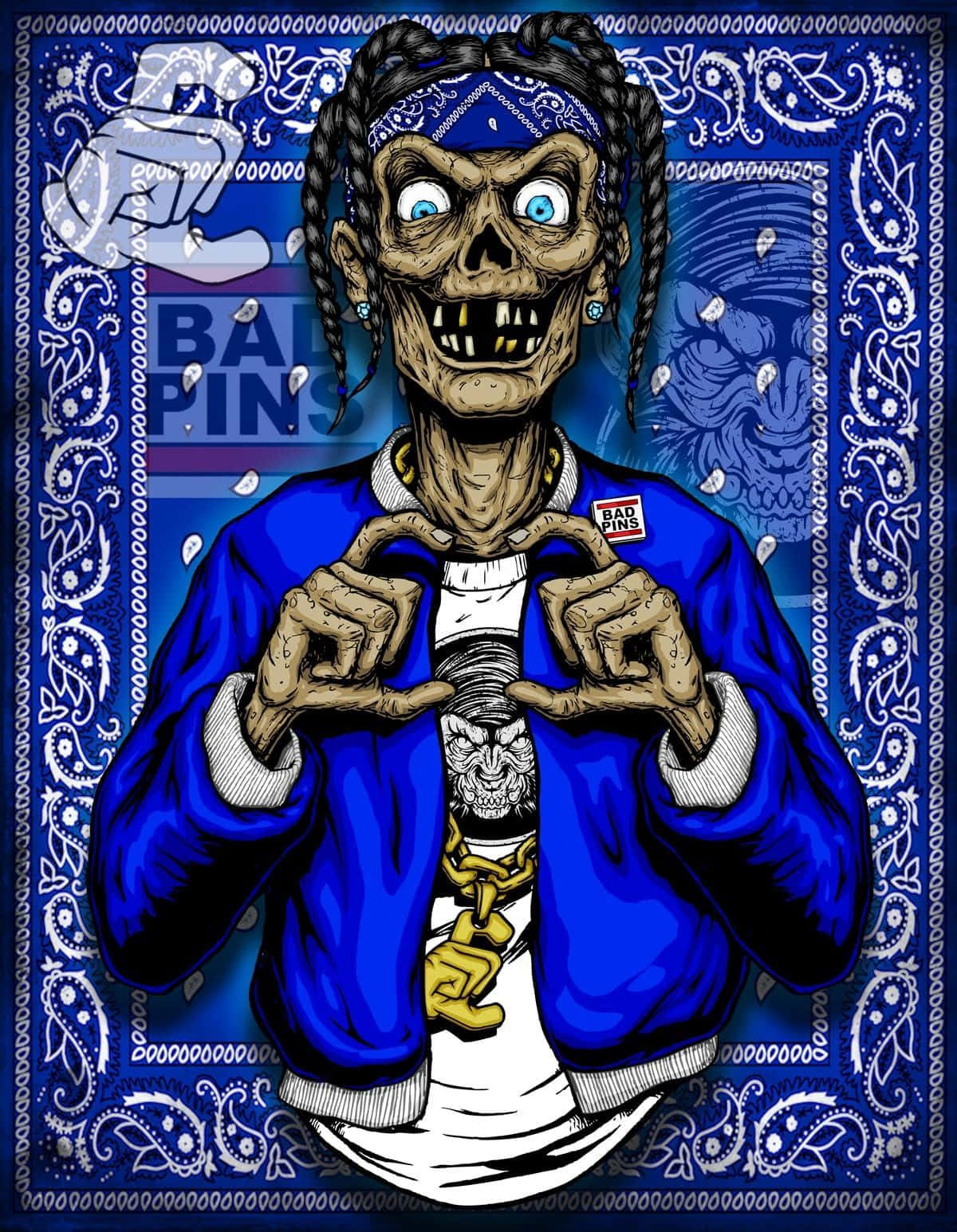 Blue Aesthetic Dope Gangster Wallpaper