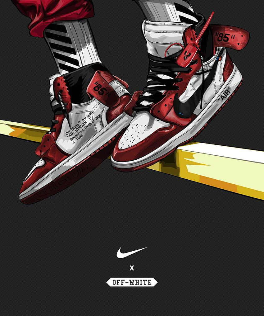 Showcasing The Dope Jordan Sneakers In A Unique Style. Wallpaper