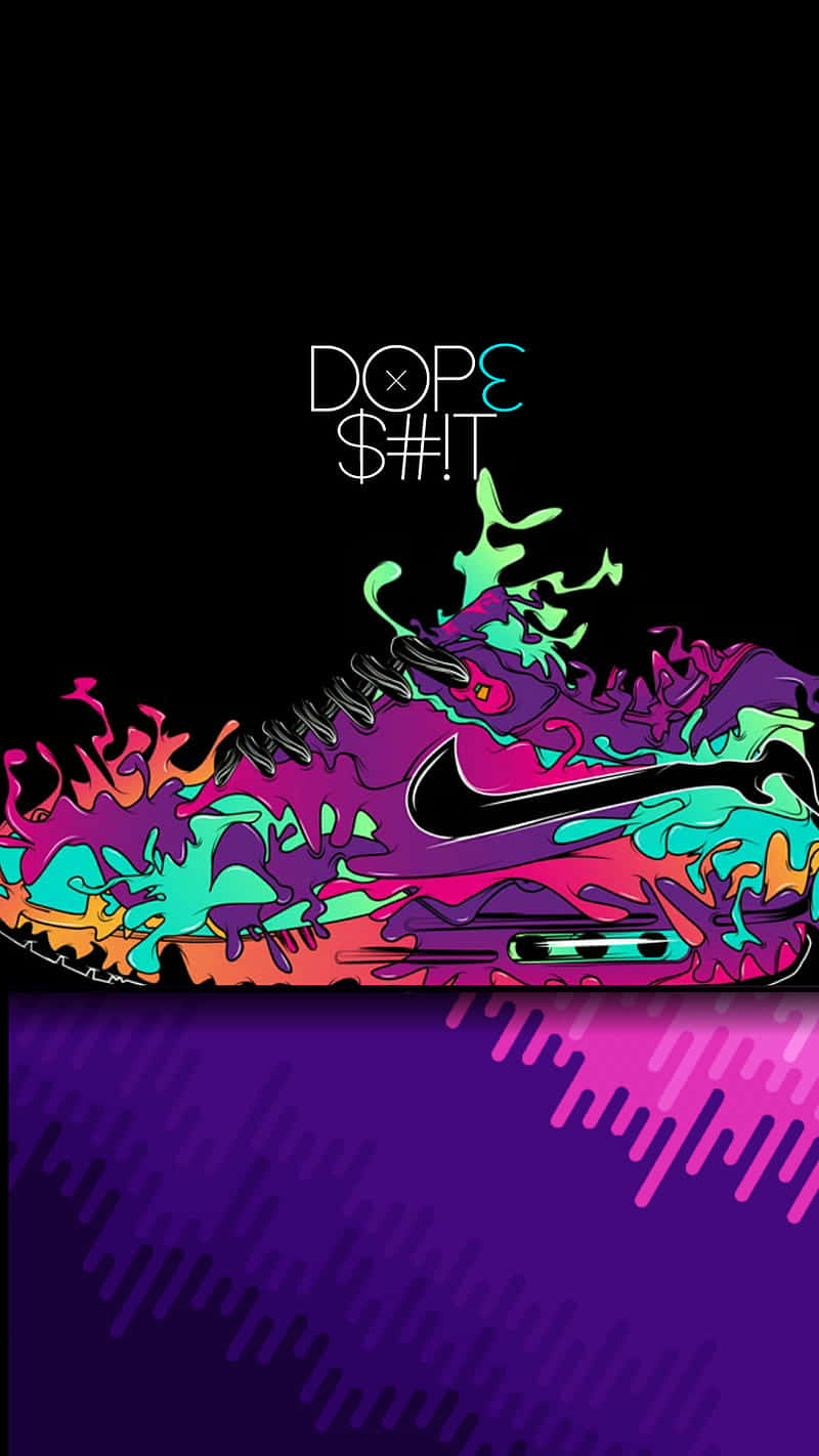 A Colorful Shoe With The Words Dopc Shit Wallpaper