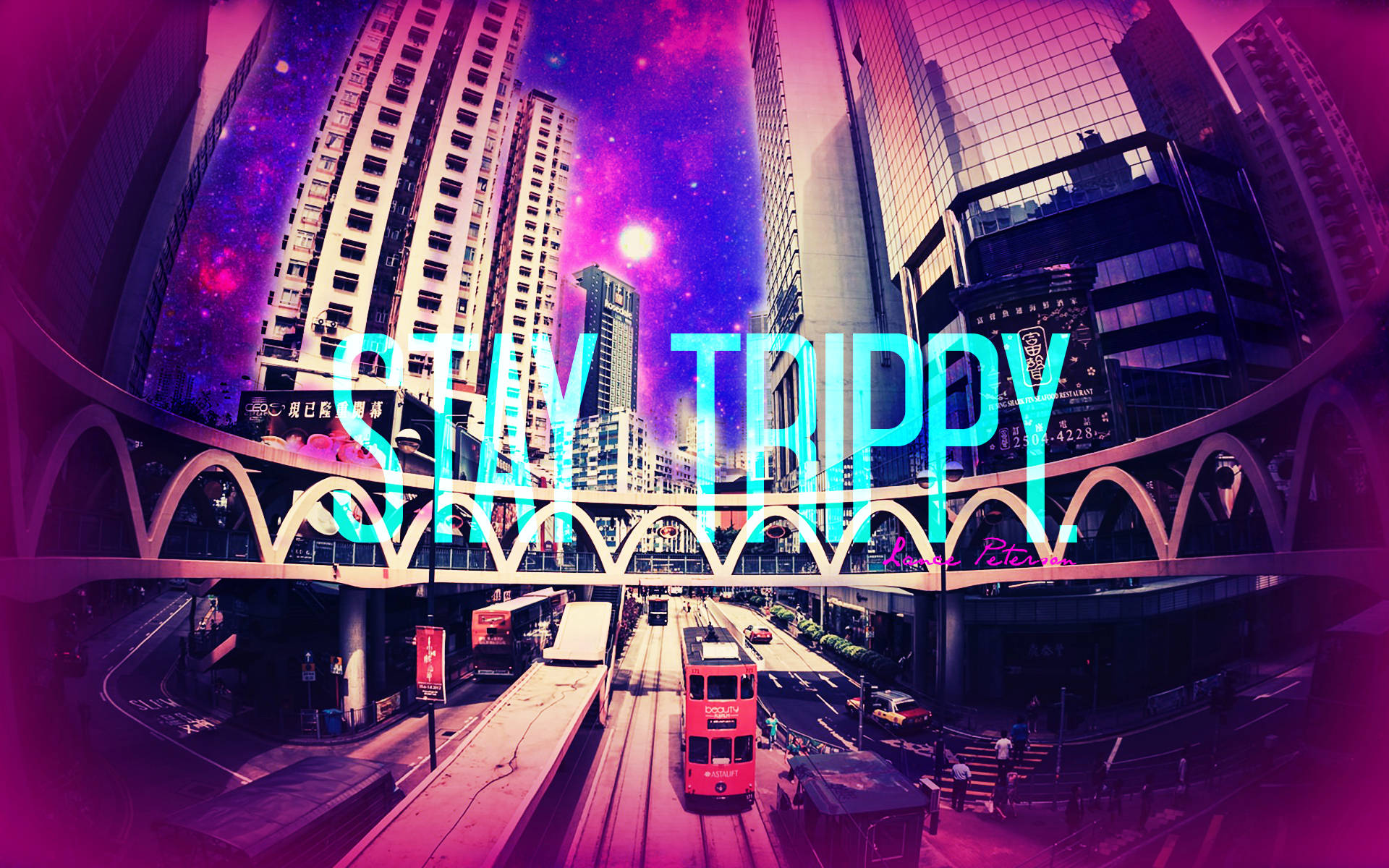 Hold dig trippy City dope laptop wallpaper. Wallpaper