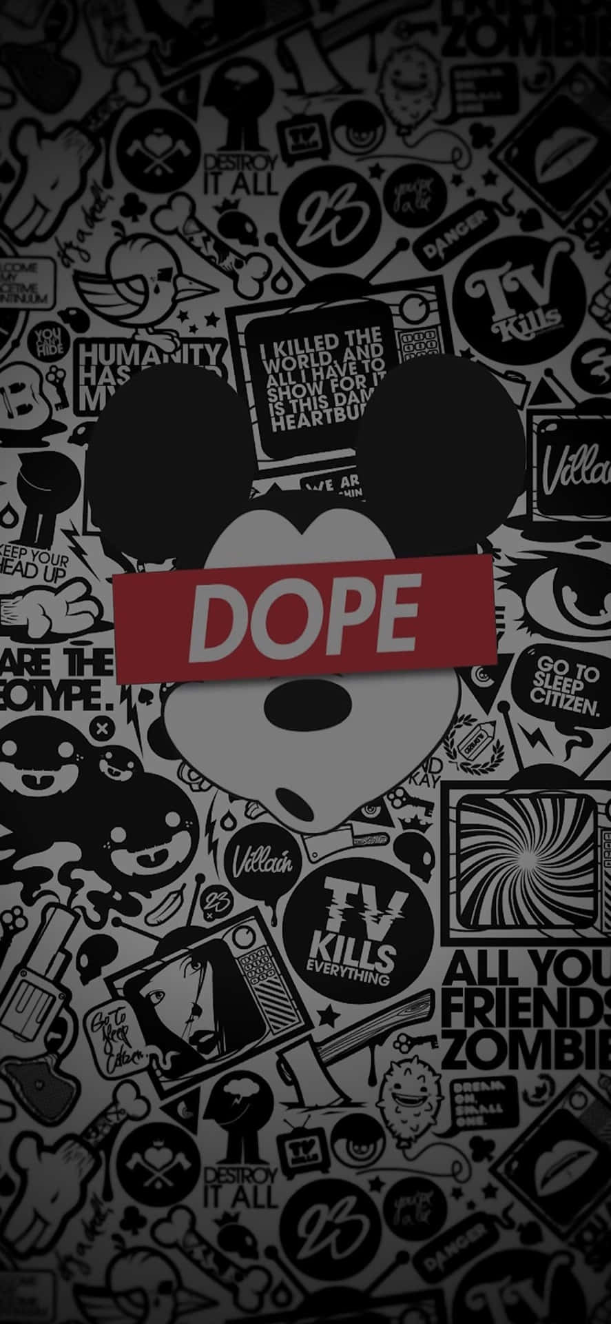 Dope_ Mickey_ Graffiti_ Background Wallpaper