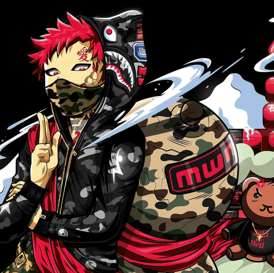 Tolledigitale Illustration Des Coolen Naruto-charakters Gaara. Wallpaper
