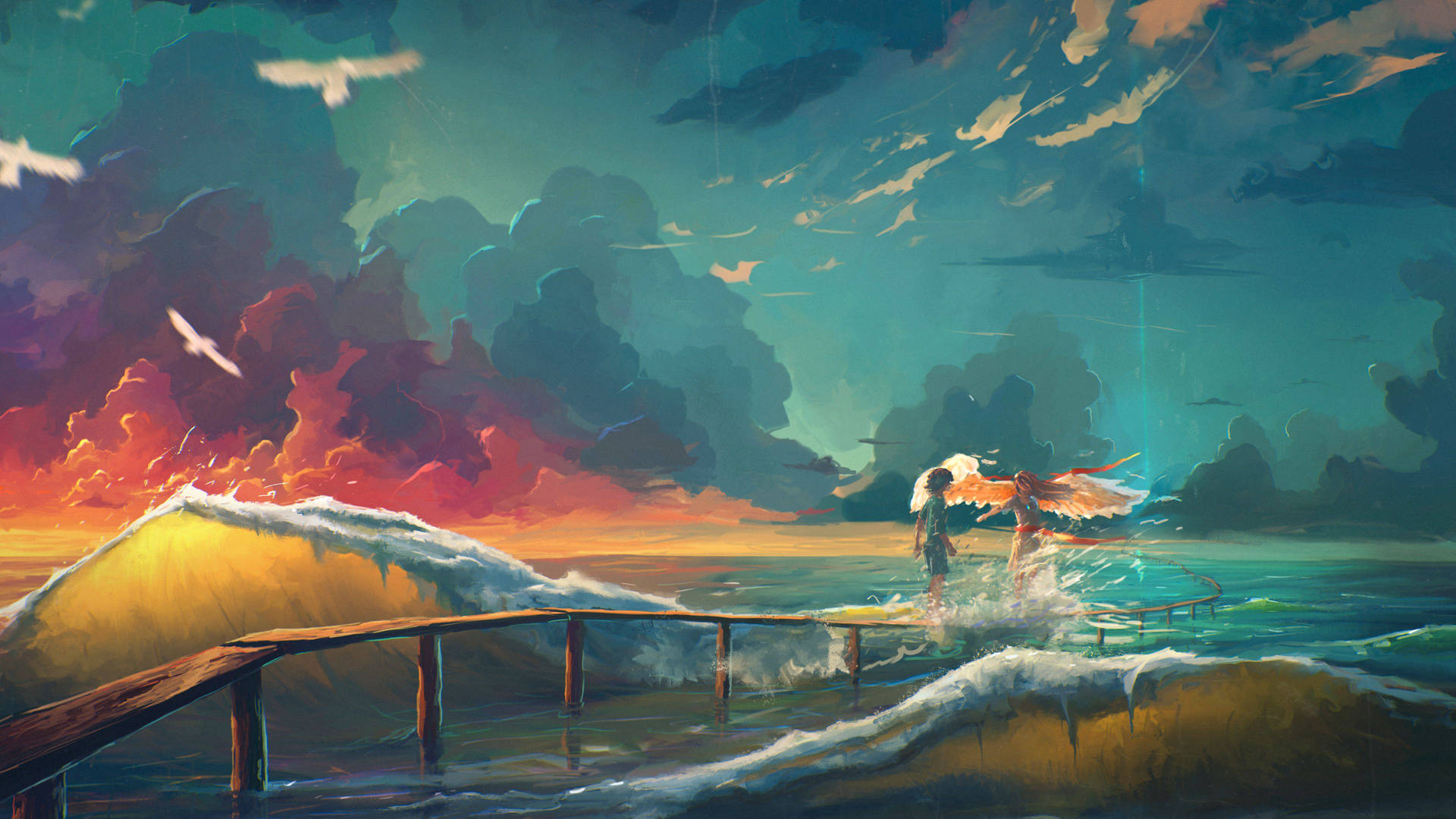 Dope Ocean Fantasy Painting Background