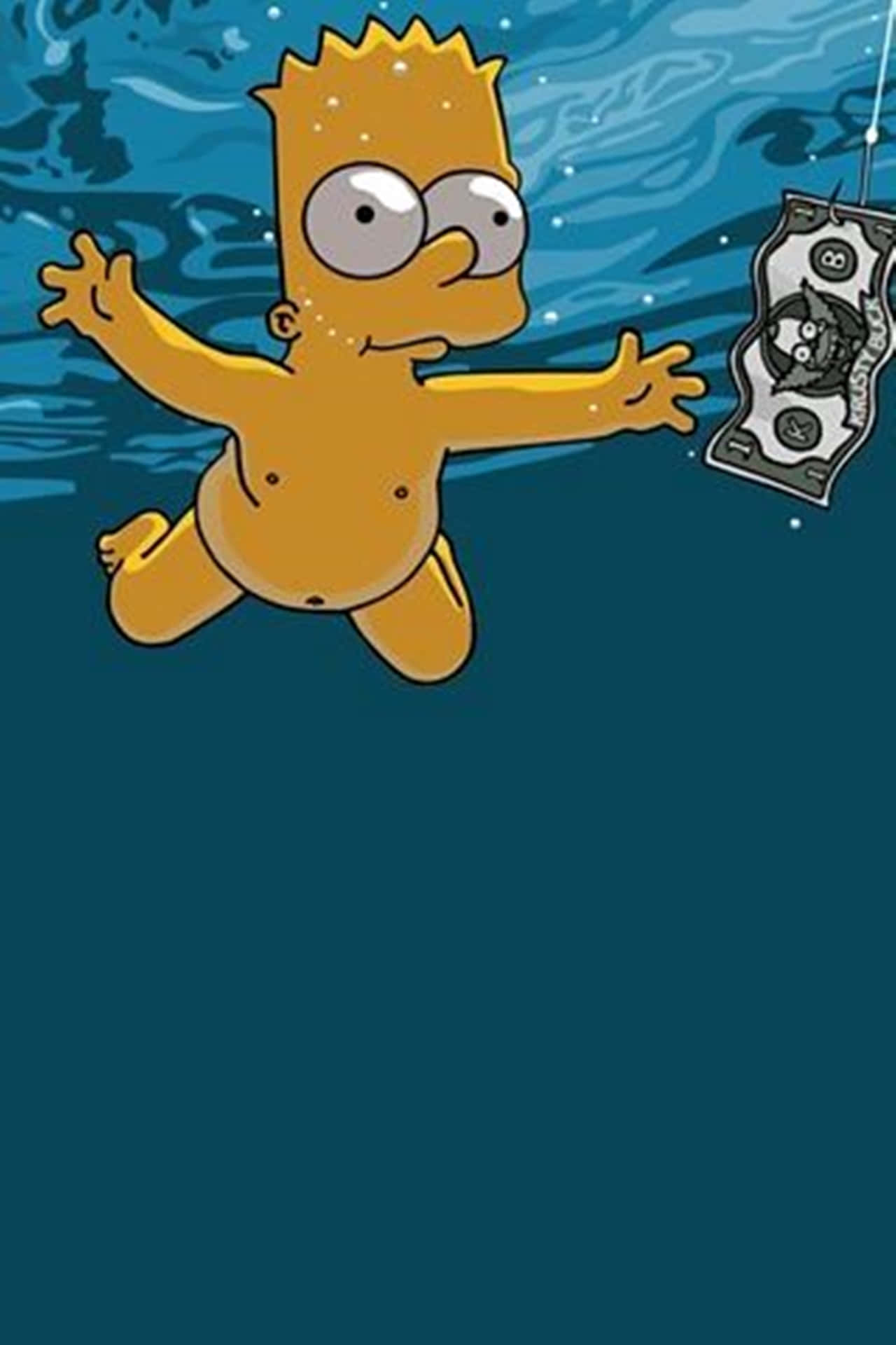 Telefonodope Di Bart Simpson Che Nuota. Sfondo