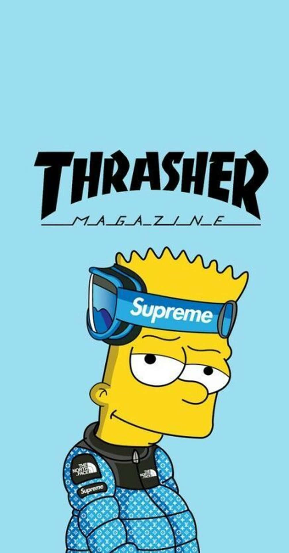 Thrasher Magazine Cover med en tegneserie figur Wallpaper
