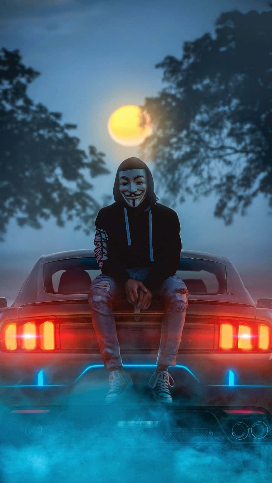 Snyggtelefon Anonym Mask. Wallpaper