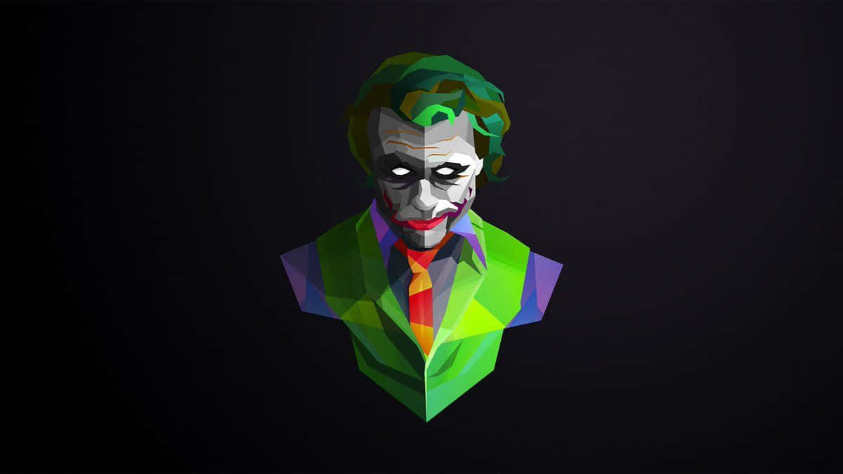A Joker In A Colorful Suit On A Black Background