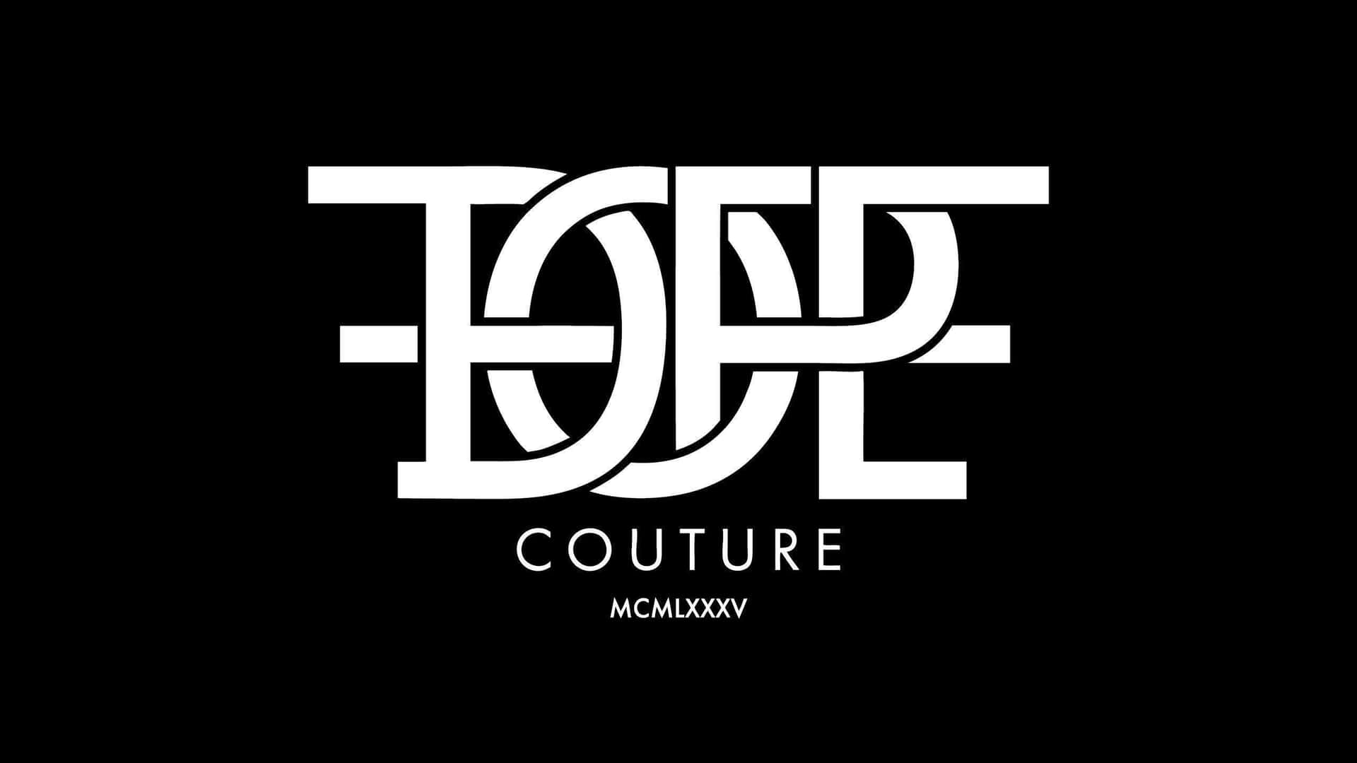 Et sort og hvidt logo for tøjmærket couture. Wallpaper
