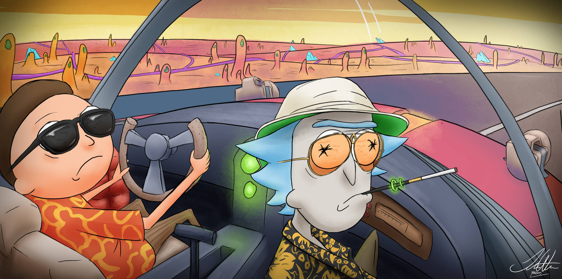 Dope Rick And Morty Boss Background