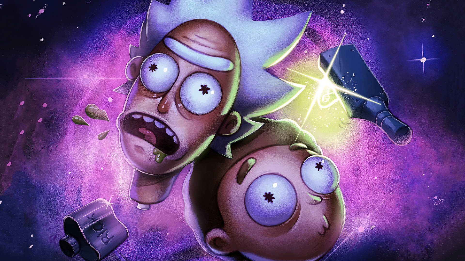 Dope Rick And Morty Fanart Wallpaper