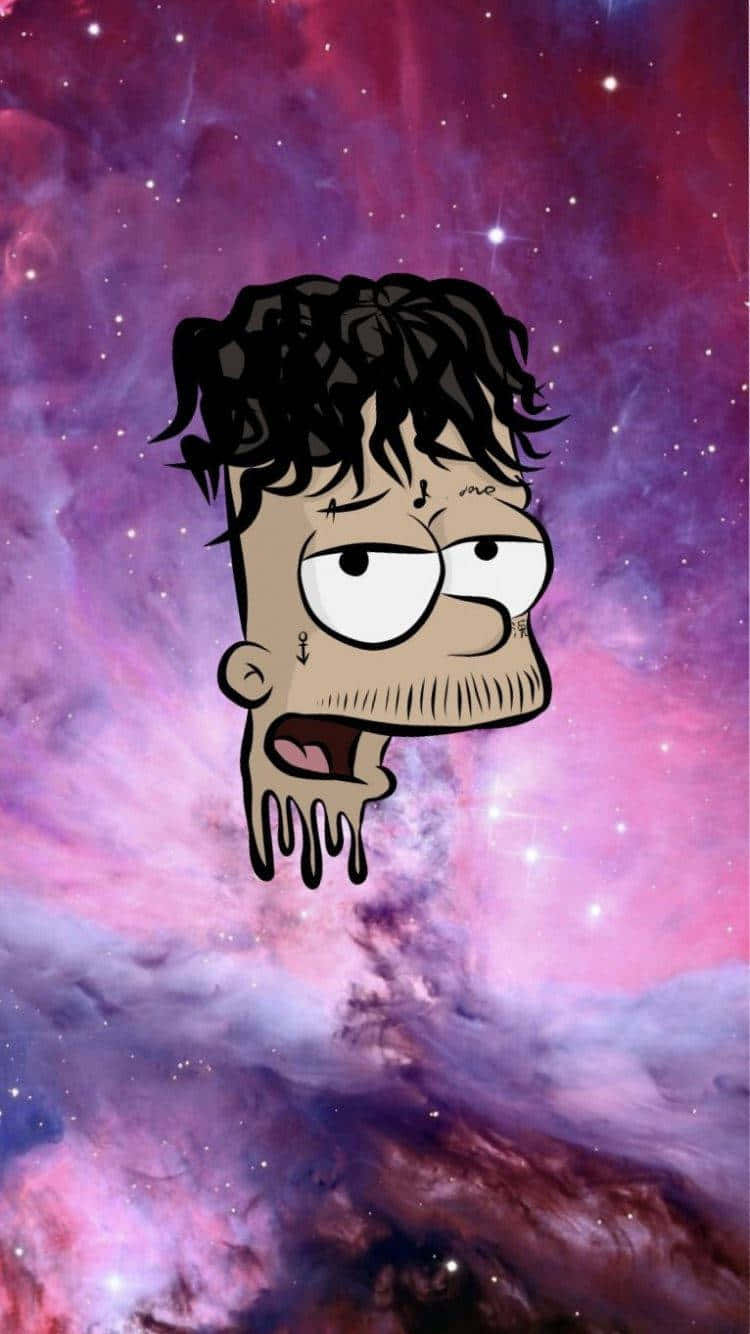 A Cartoon Character With A Space Background Wallpaper