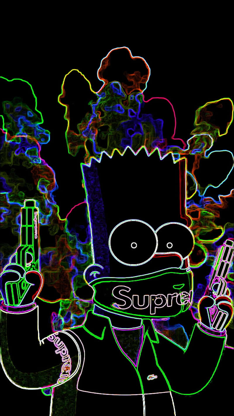 !Dope Simpsons - En Cool Crossover af Popkultur! Wallpaper