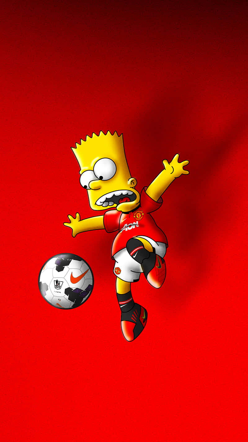 A Cartoon Character Kicking A Soccer Ball Wallpaper