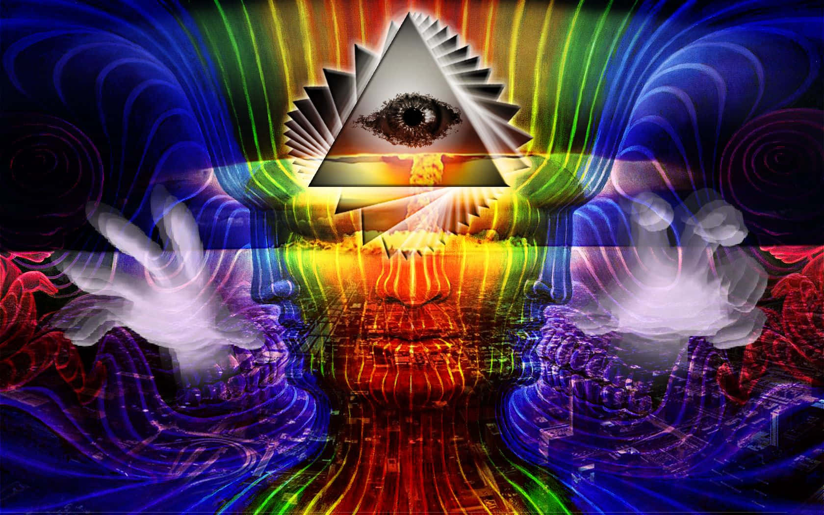 Alucinanteestética Arco Iris Del Illuminati Fondo de pantalla