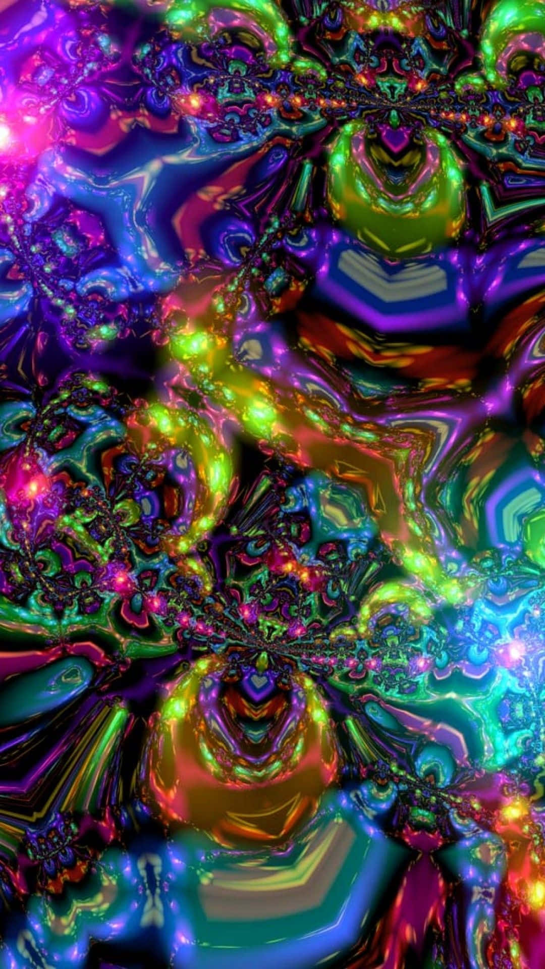 A Colorful Psychedelic Image With A Rainbow Of Colors Wallpaper