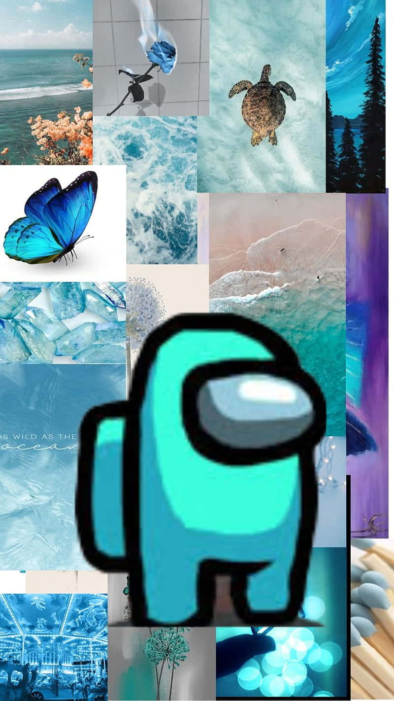 Sfondotumblr Con Collage Blu Spettacolare Sfondo