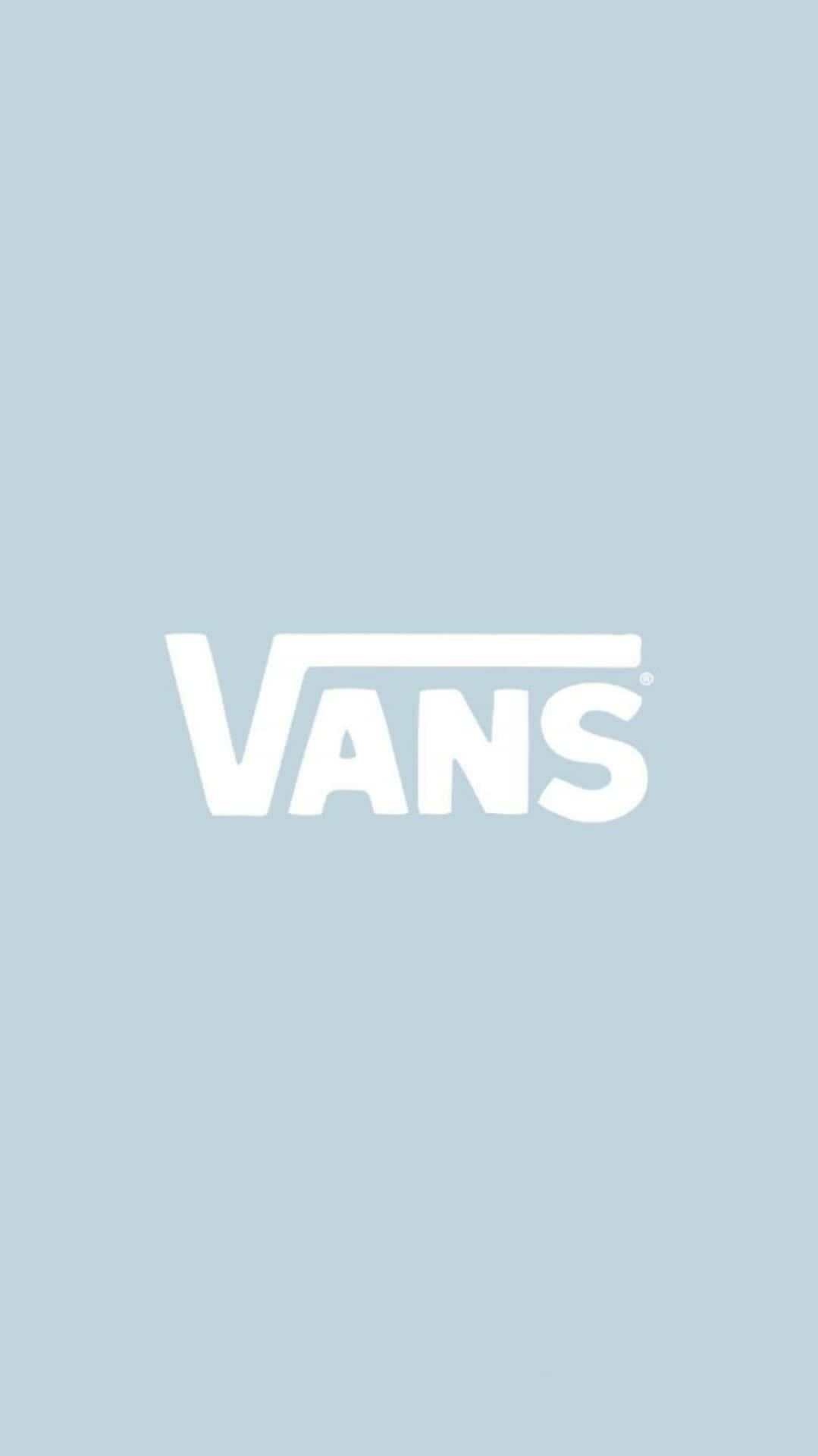 Snyggtumbler Vans Logo På En Blå Bakgrund. Wallpaper
