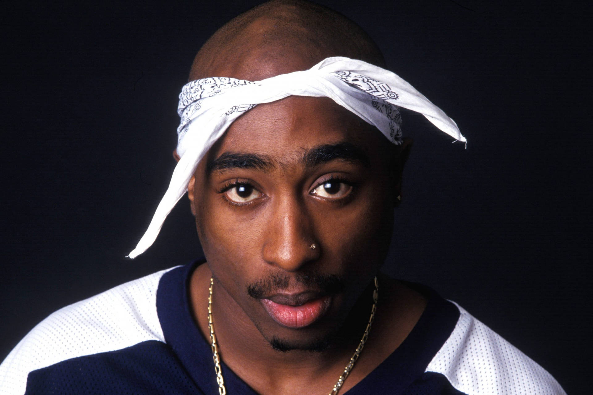 Dope Tupac With White Bandana Wallpaper