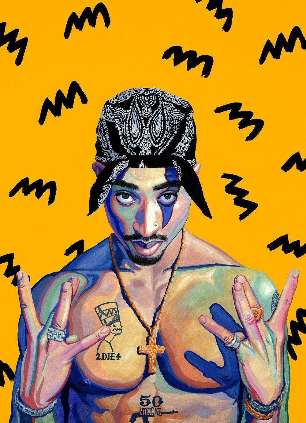 Snyggdope Tupac Digital Konstverk. Wallpaper