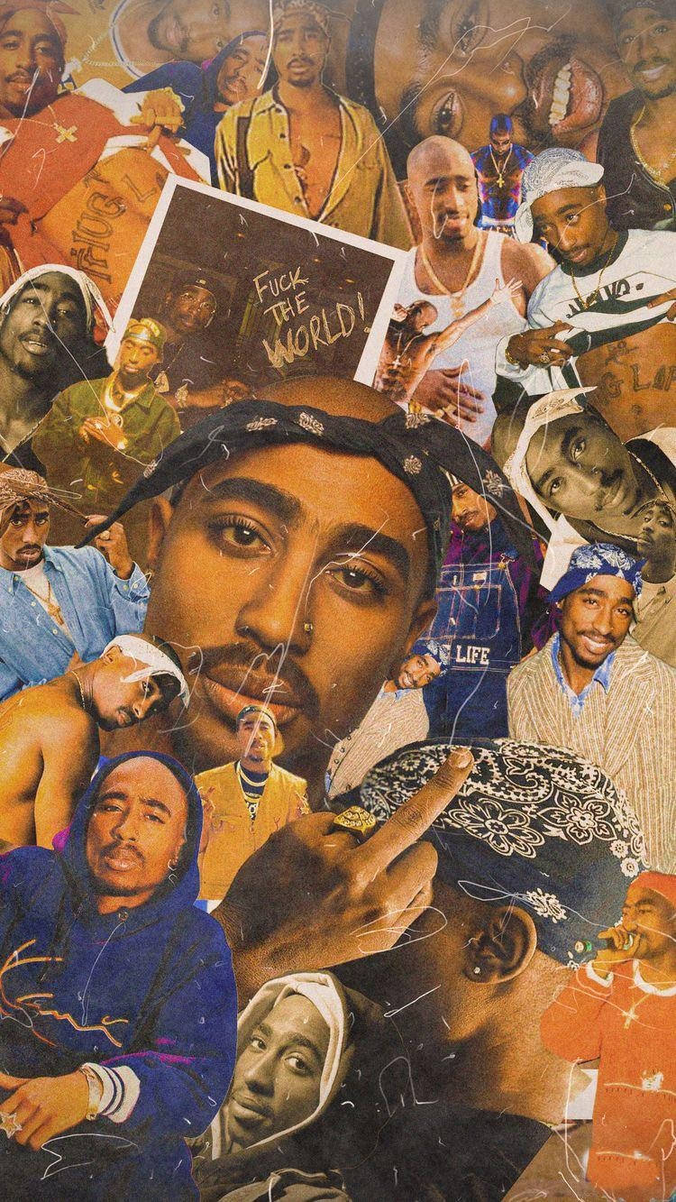Magelig Dope Tupac Collage Wallpaper