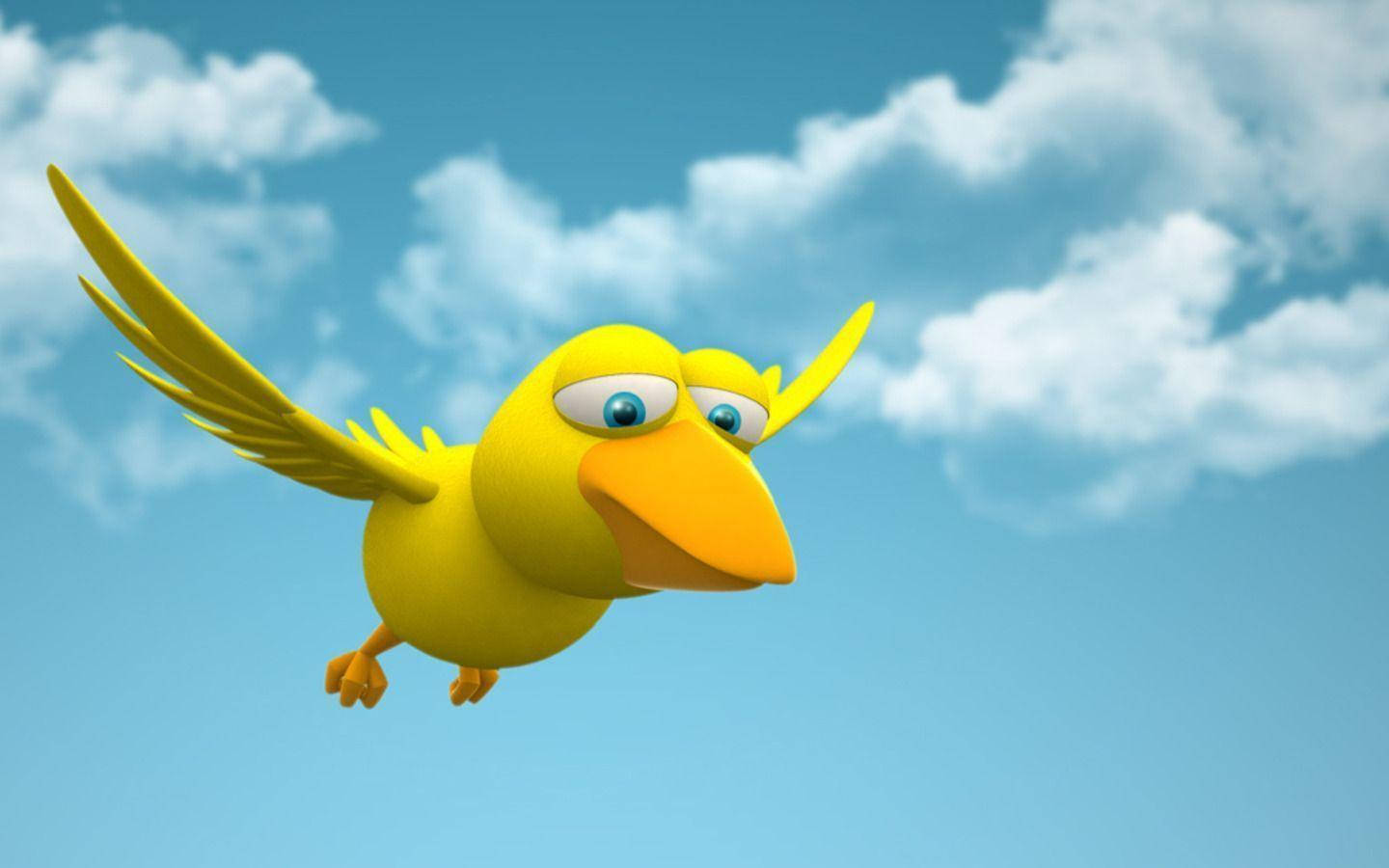 Download Dopey Face Yellow Bird Funny Cartoon Wallpaper 