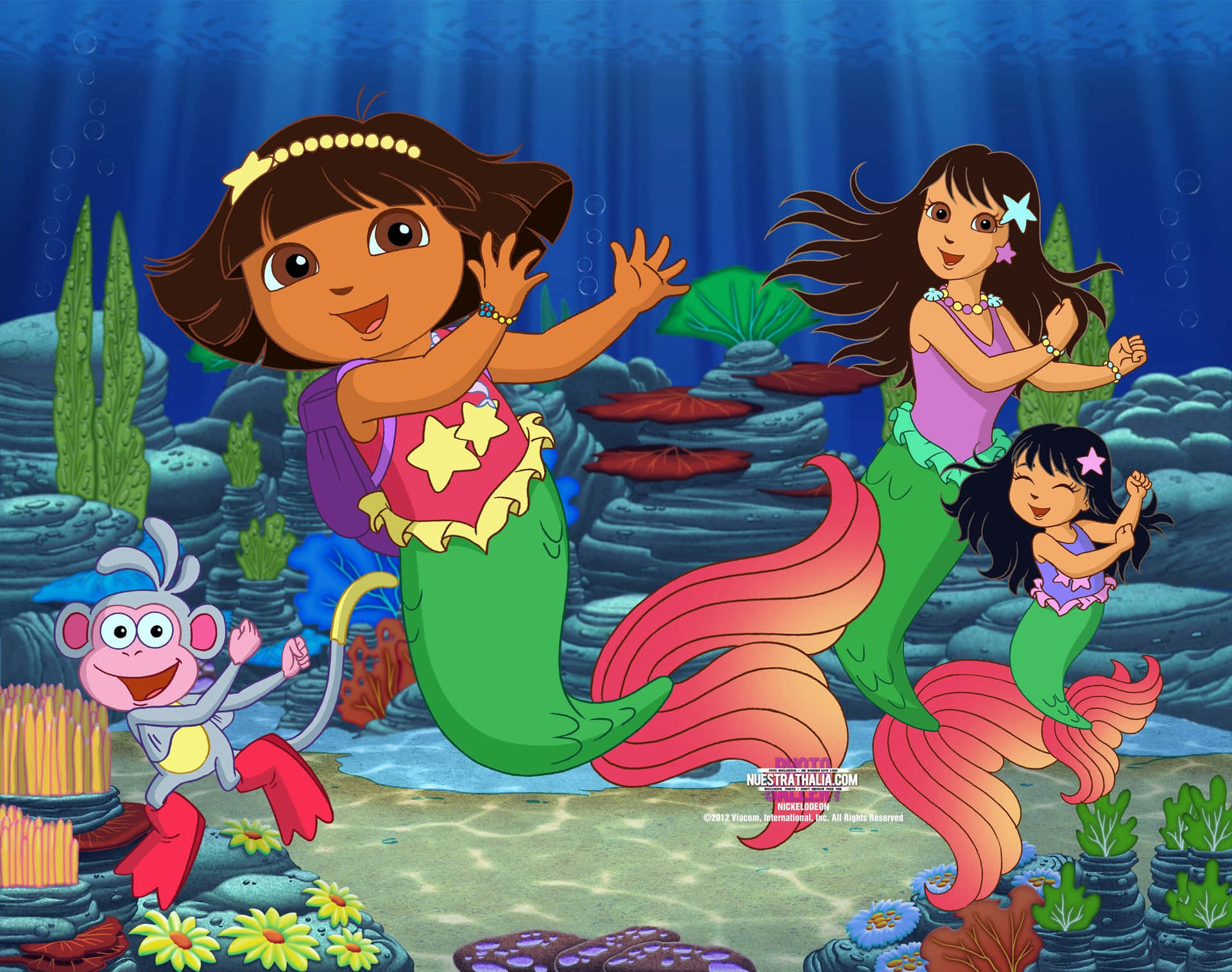 Dora,die Entdeckerin, Meerjungfrauen-hintergrundbild