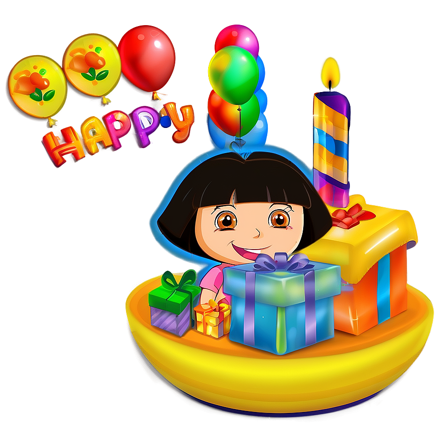 Dora Birthday Theme Png 05242024 PNG