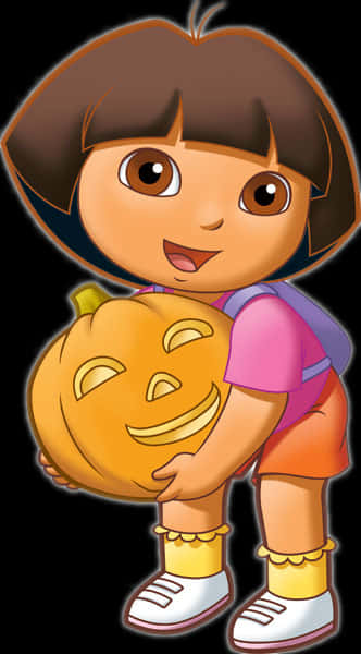 Dora Halloween Pumpkin Carving PNG