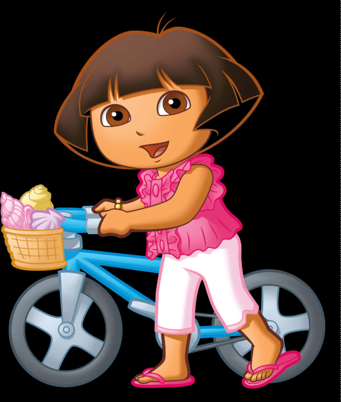 Dora With Bicycle PNG