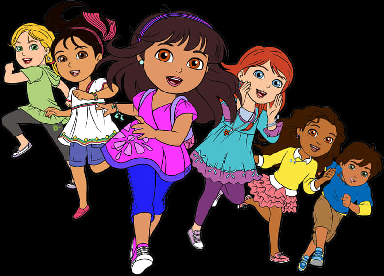 Dora_and_ Friends_ Animated_ Group PNG
