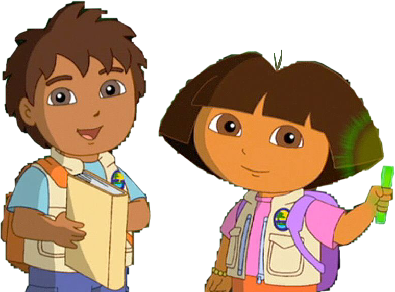 Doraand Diego Animated Characters PNG