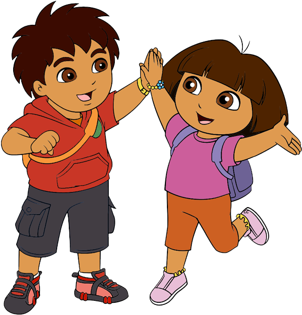 Doraand Diego High Five PNG