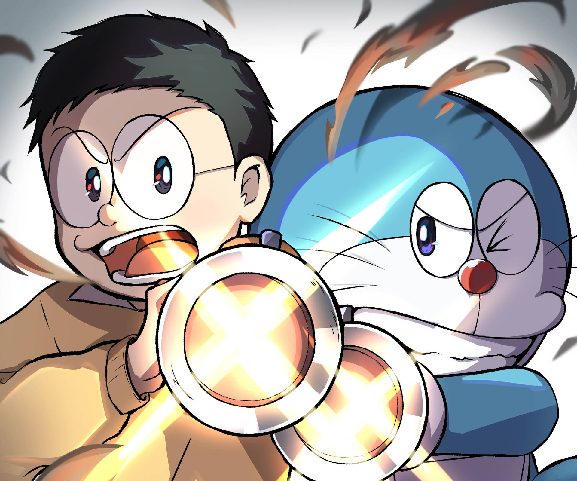 Doraemon And Nobita Battle Fanart Picture
